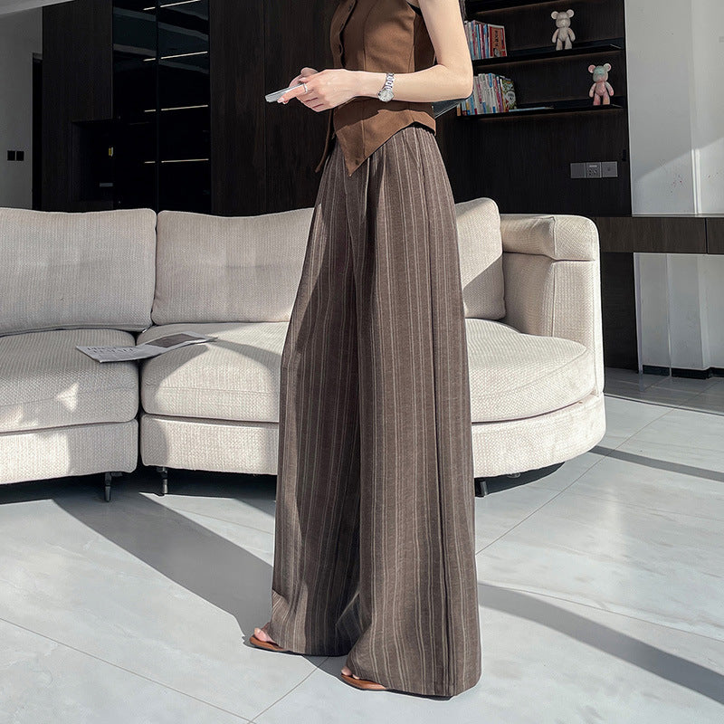 Striped Wide-Leg Casual Pants