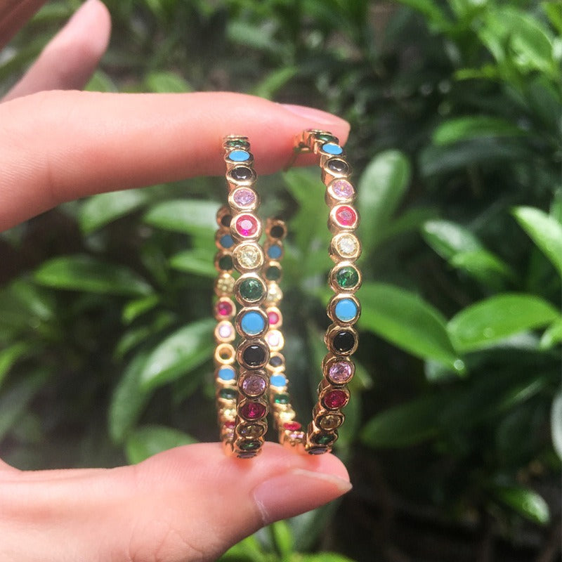 Elegant and Sparkling Glass stone Earrings