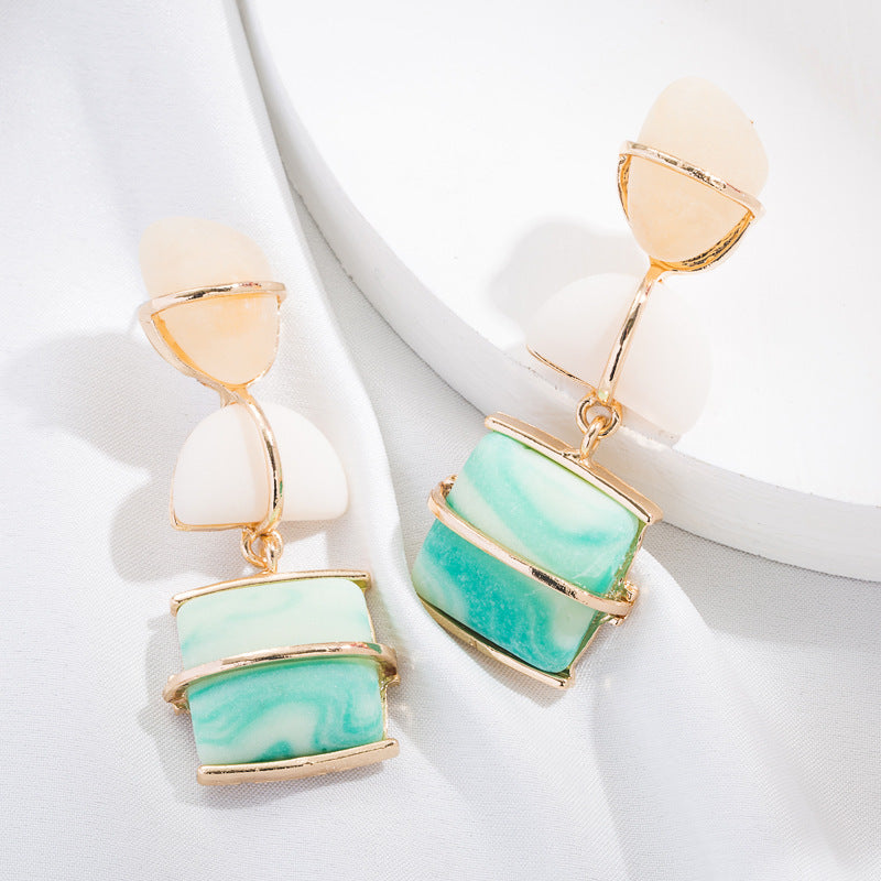 Geometric Stone Earrings
