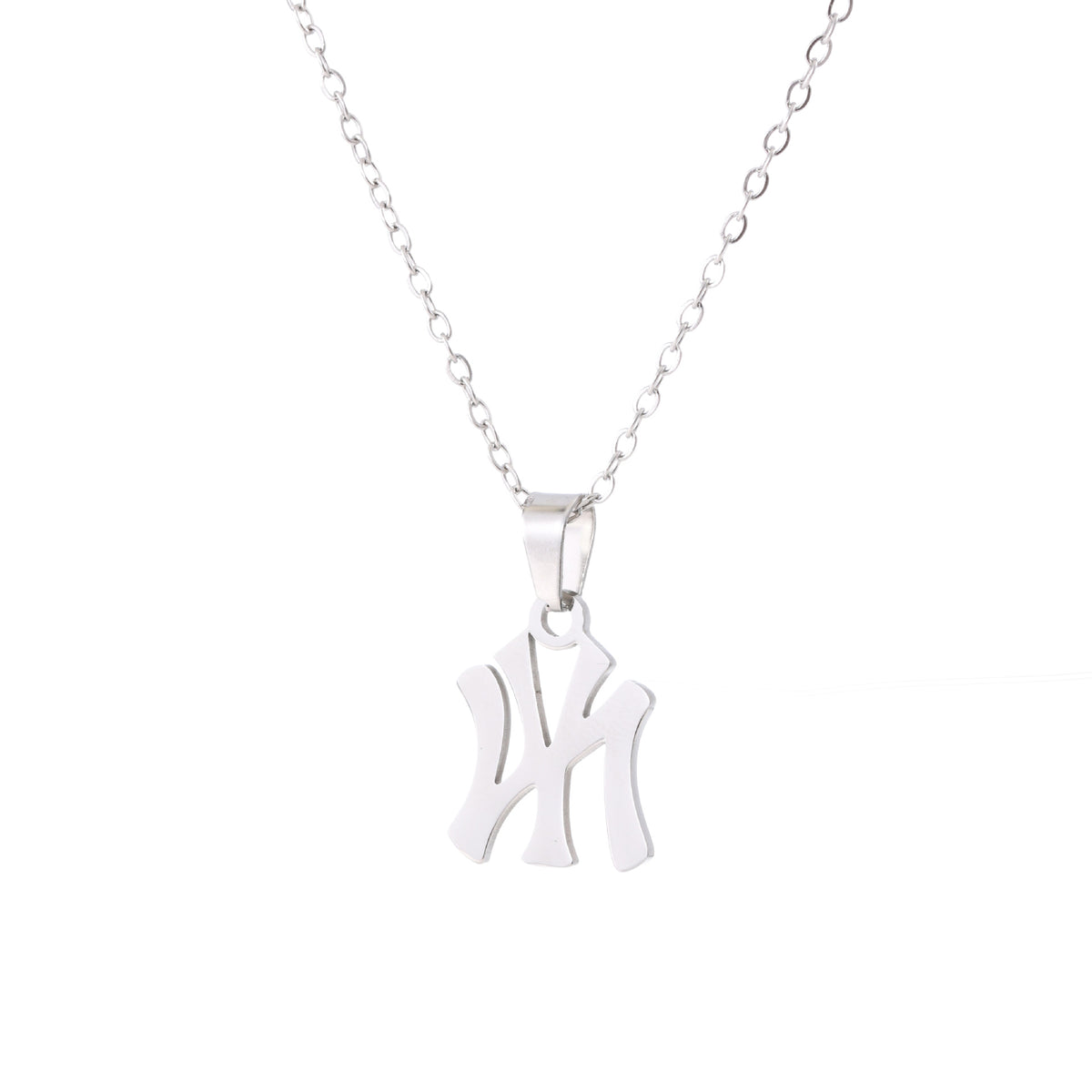 Stainless Steel Letter Pendant Necklace