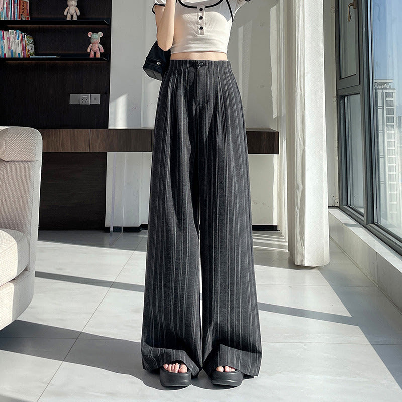 Striped Wide-Leg Casual Pants
