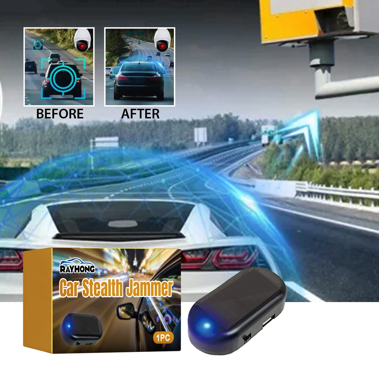 Car Stealth Jammer, Portable Radio Jammer With Adjustable Blocking Signal Coverage