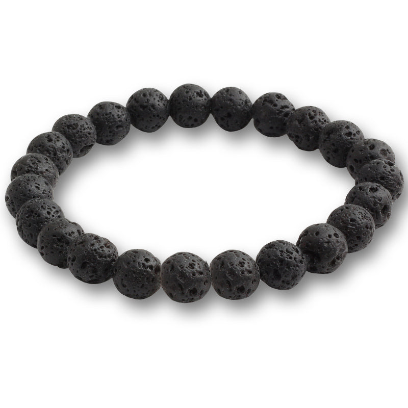 Black Lava Natural Stone Beads Bracelets for Men and Women