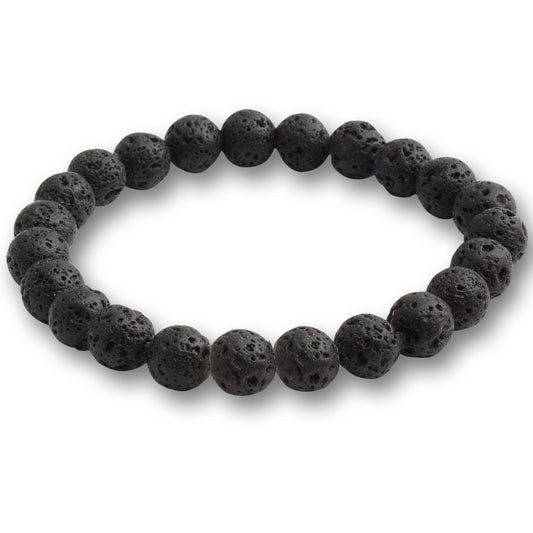 Black Lava Natural Stone Beads Bracelets for Men and Women
