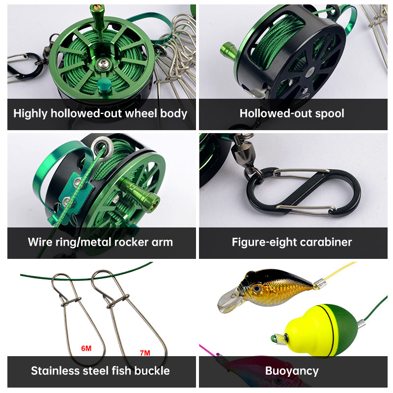 Stainless Steel Fishing Clip with Floats, 8 Clips Live Bait Hook Holder for Reel