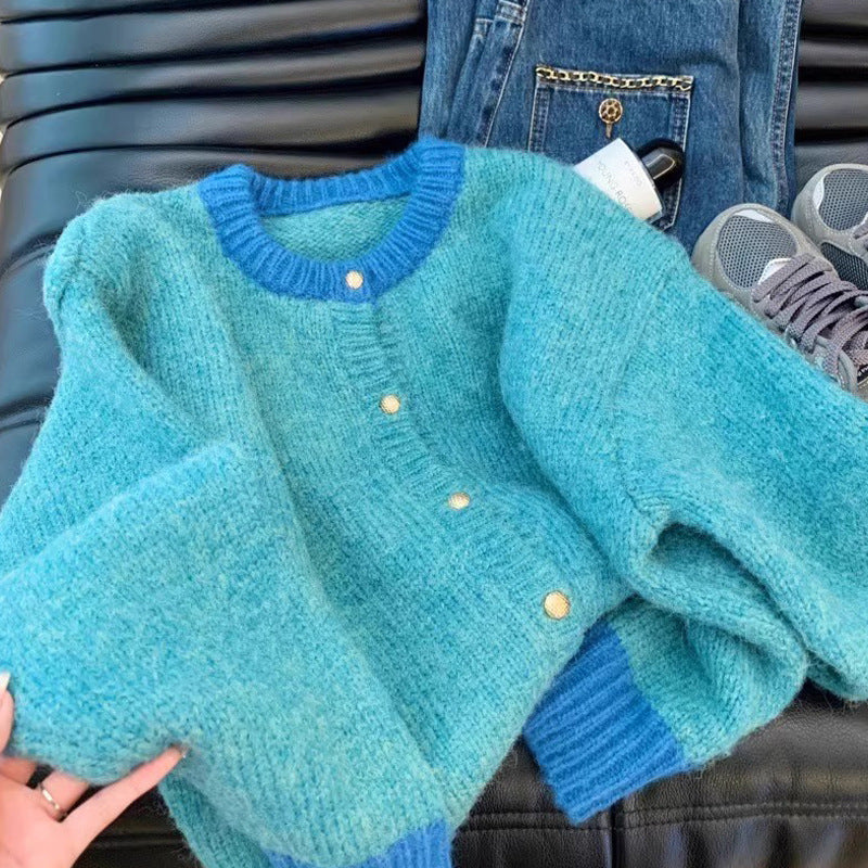 Chic Yellow Short Knit Cardigan Sweater