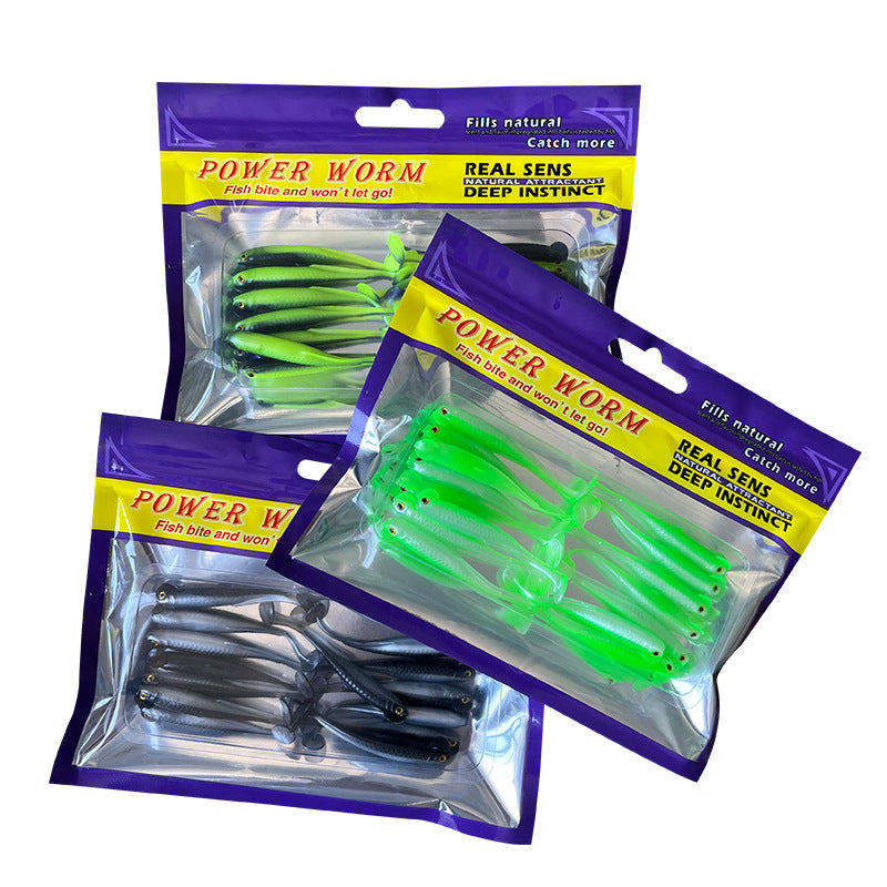 Artificial Bait Rooster Tail Soft Bait 6cm 1.3g Dual-Color Soft Fish