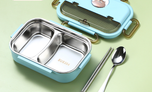 Microwaveable Stainless steel Insulated Lunch Box with Cutlery