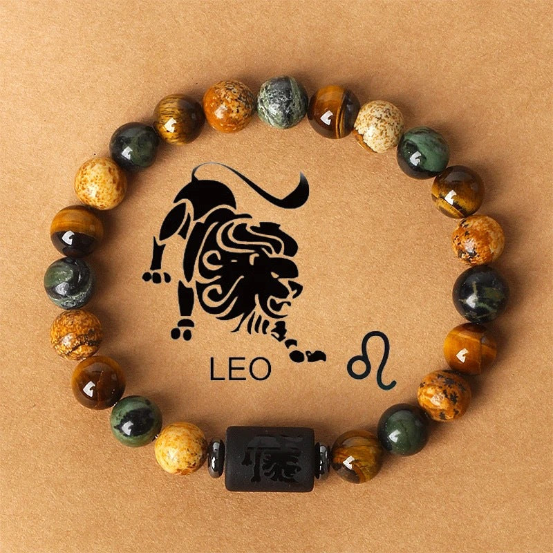 Natural Stone Beaded Tiger Eye Choose your Zodiac Sign | Attract Abundance Bracelet