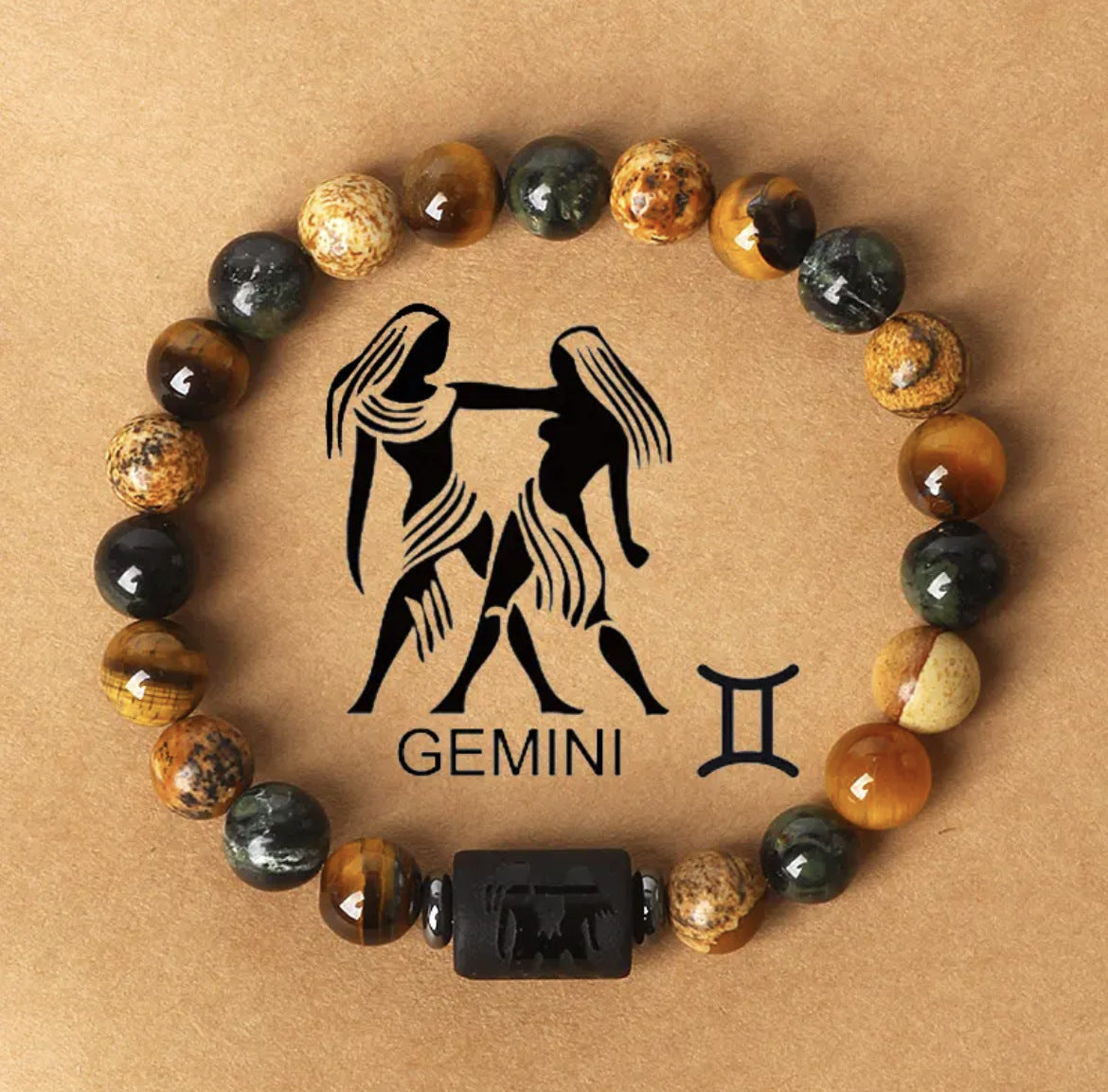 Natural Stone Beaded Tiger Eye Choose your Zodiac Sign | Attract Abundance Bracelet