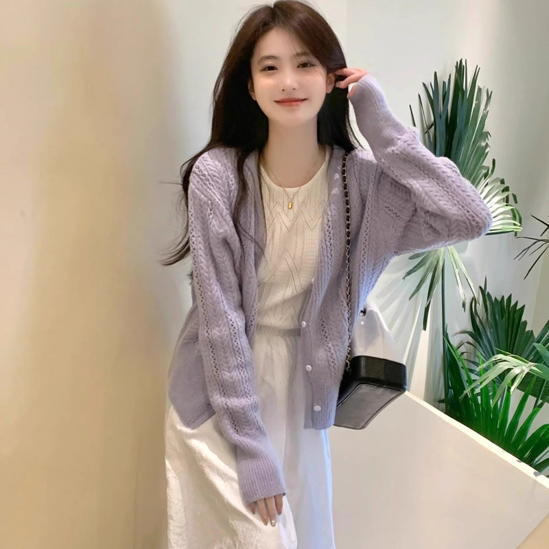 Knit Cardigan Thin Outerwear Sweater