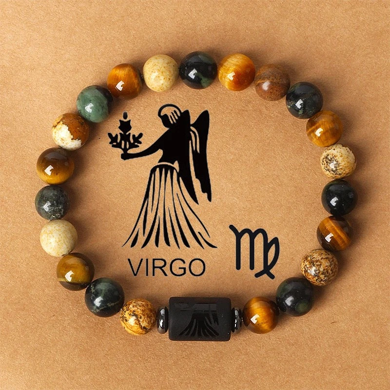 Natural Stone Beaded Tiger Eye Choose your Zodiac Sign | Attract Abundance Bracelet