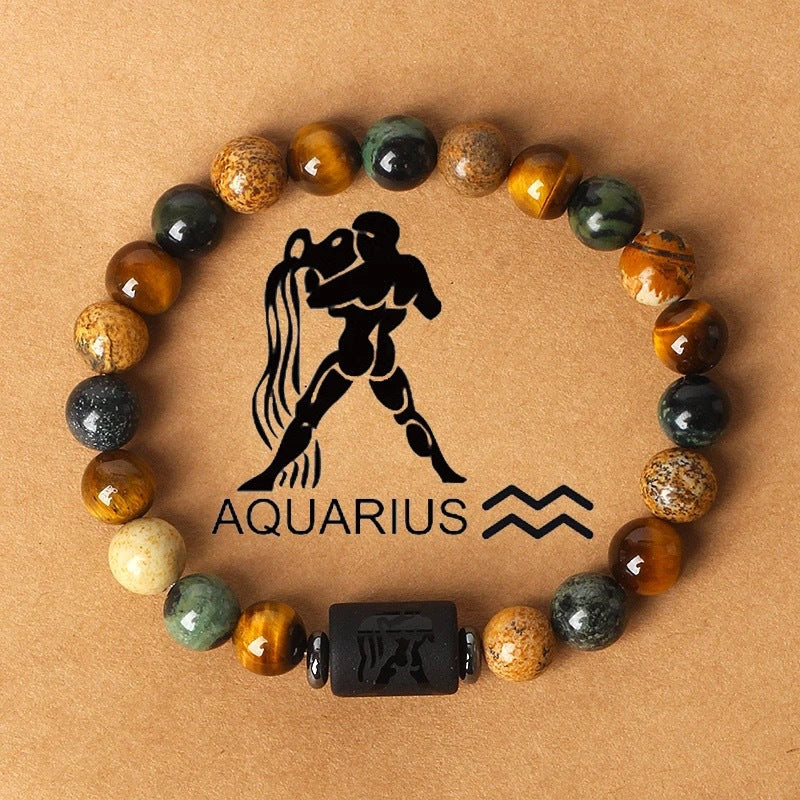Natural Stone Beaded Tiger Eye Choose your Zodiac Sign | Attract Abundance Bracelet