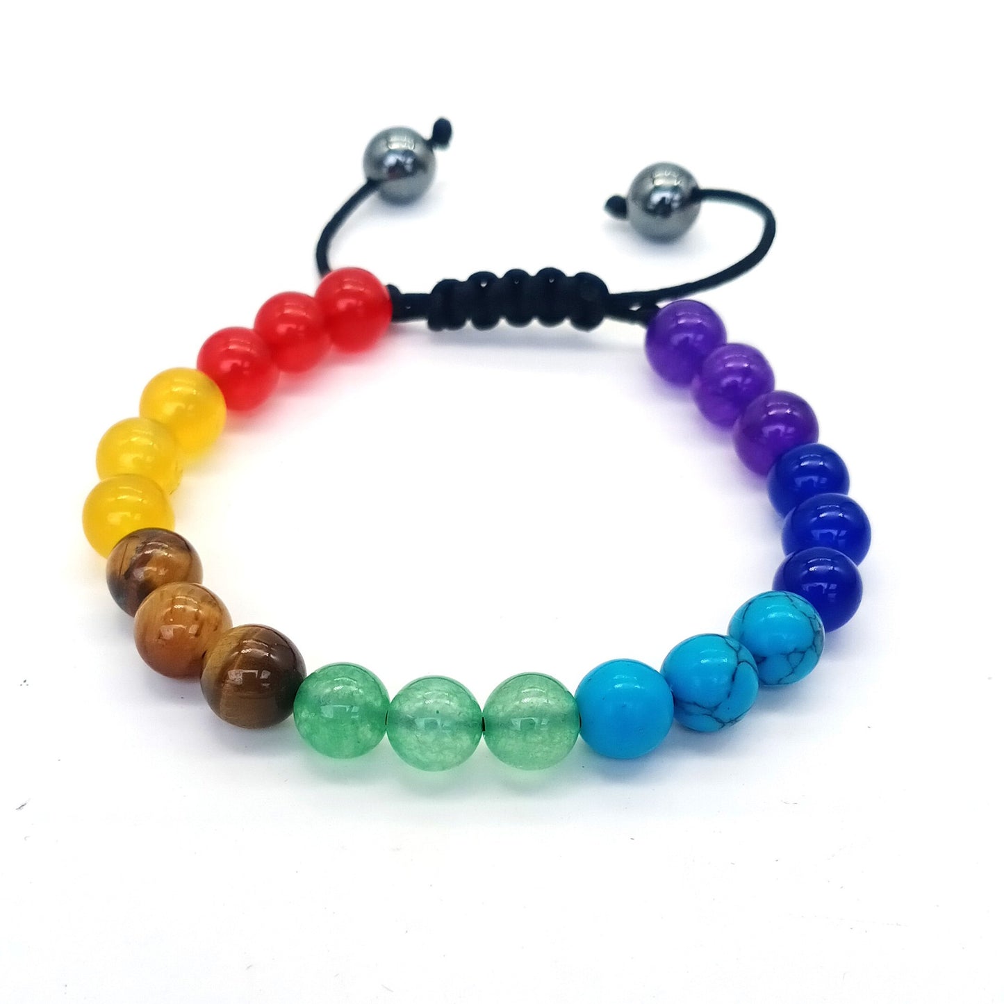 Natural Stone Beads Braided Bracelet Adjustable