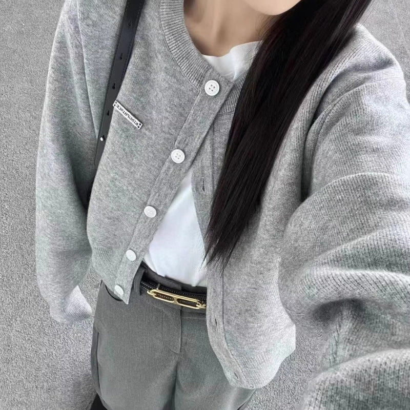 Knitted Sweater Long Sleeve Top Short Cardigan