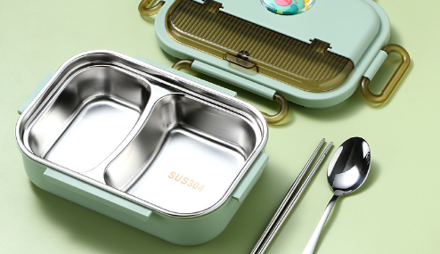 Microwaveable Stainless steel Insulated Lunch Box with Cutlery