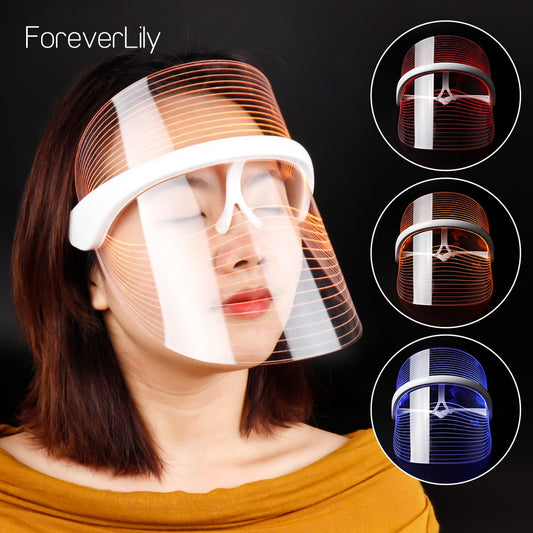 3 Colors LED Light Therapy Face Mask Anti-aging Anti Wrinkle Beatuy Tools Facial SPA Instrument Beauty Device Skin Tighten