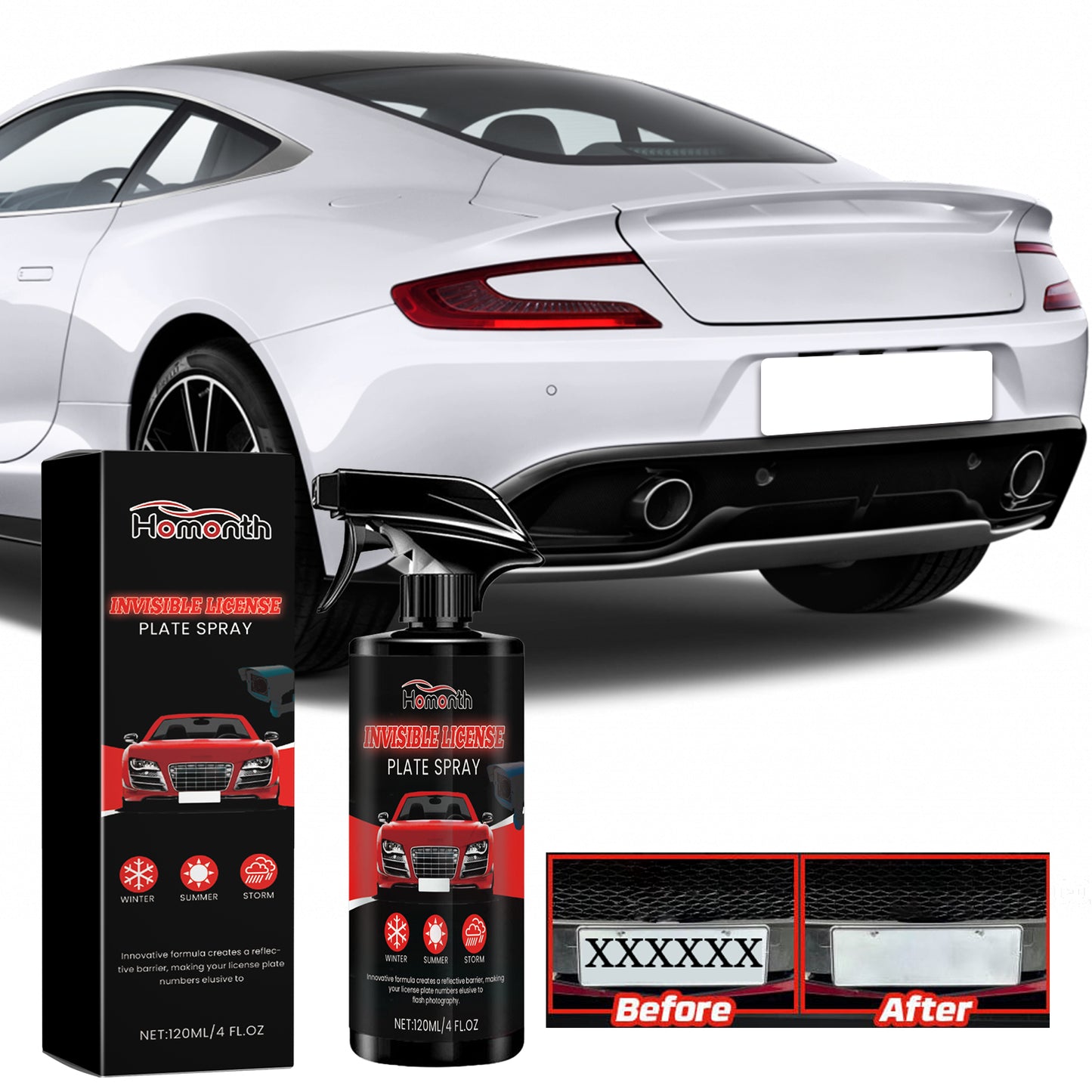 Invisible License Plate Spray, Long-Lasting And Effective Transparent Coating