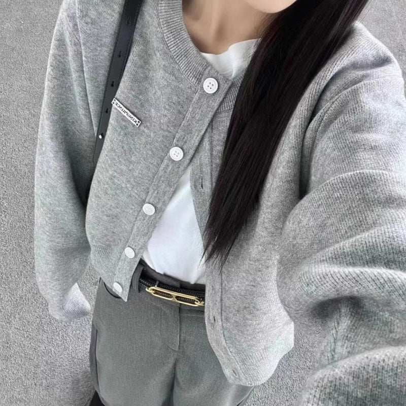 Knitted Sweater Long Sleeve Top Short Cardigan