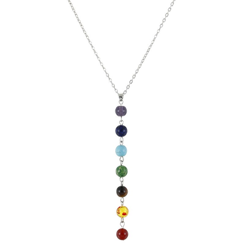 Natural Stone 7 Chakra Beads Necklace for Positive Energy