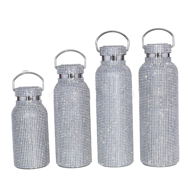 Elegant On-The-Go Thermos Bottle Diamond Inspire Jewelry - Keep Hot And Cold