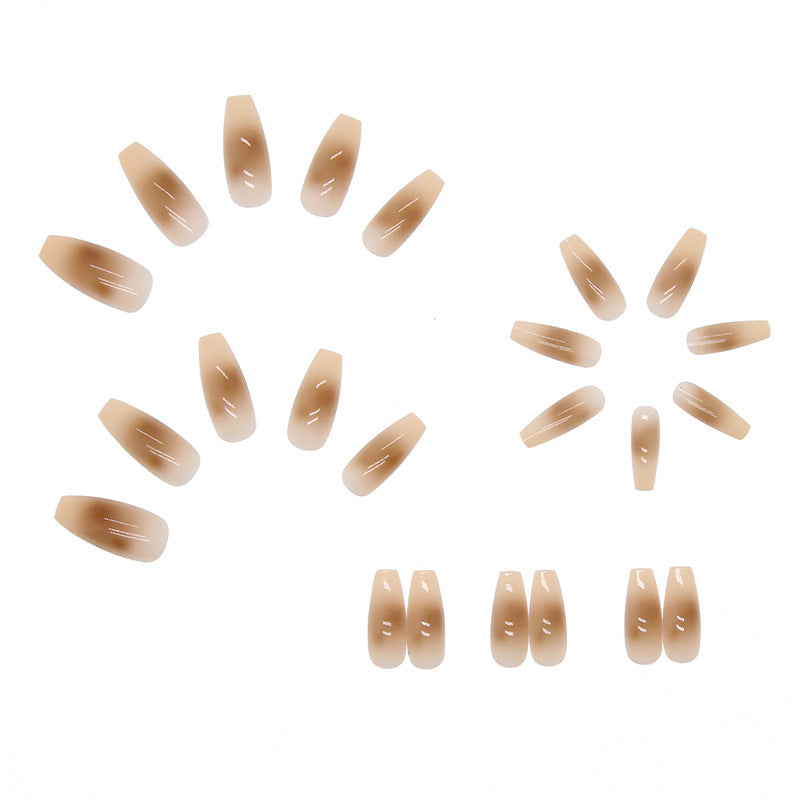 Smudged Fake Nails Removable Manicure