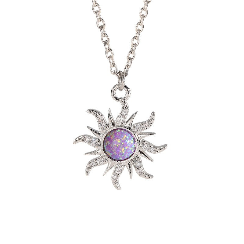 Sun Necklace Rain Flower Stone