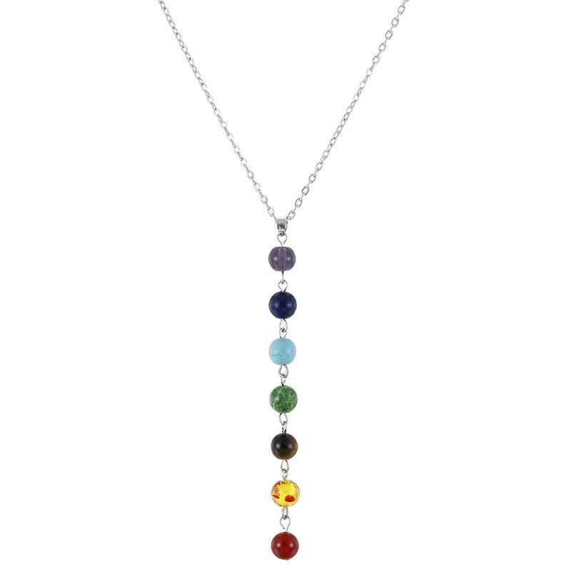 Natural Stone 7 Chakra Beads Necklace for Positive Energy