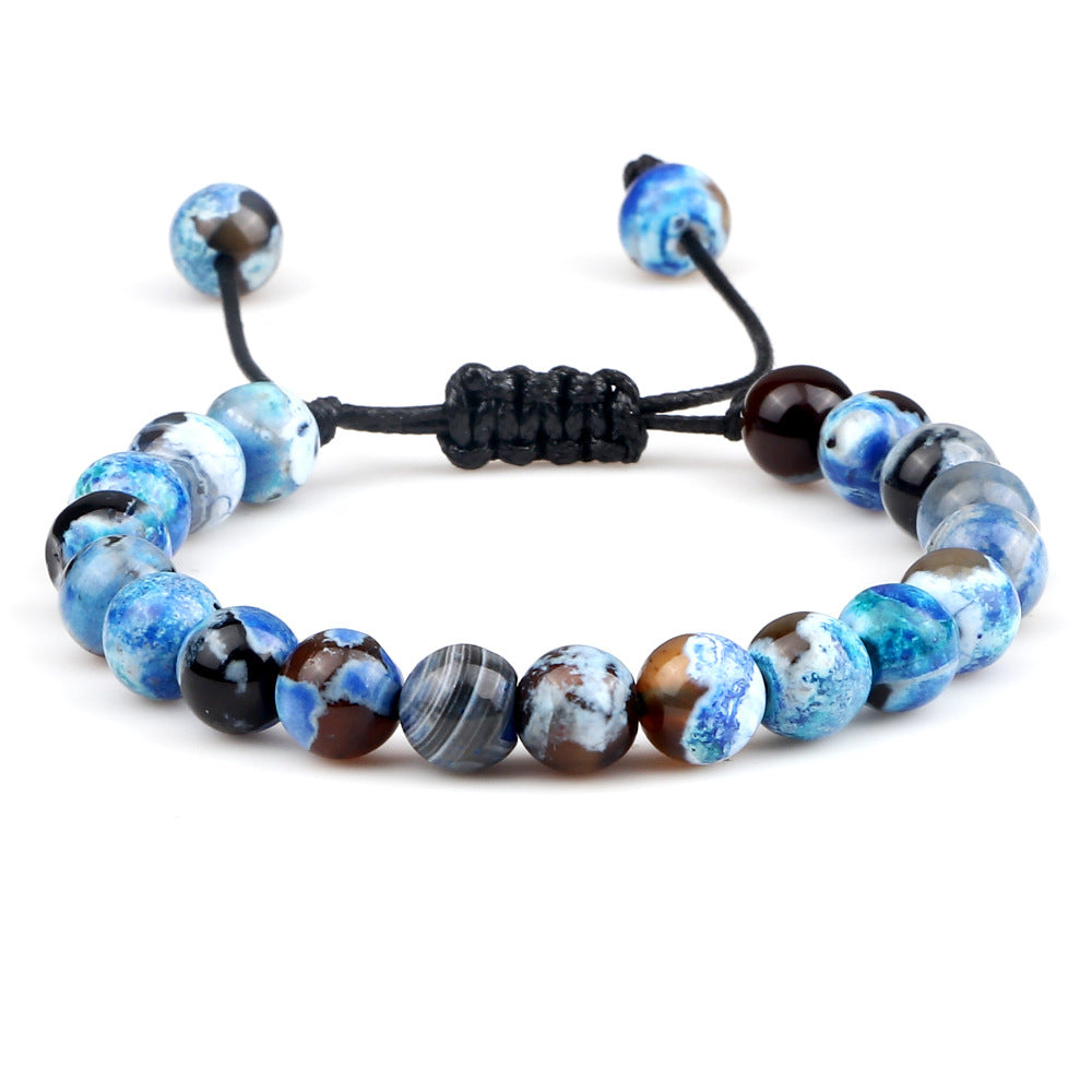 Natural Stone Beads Braided Bracelet Adjustable