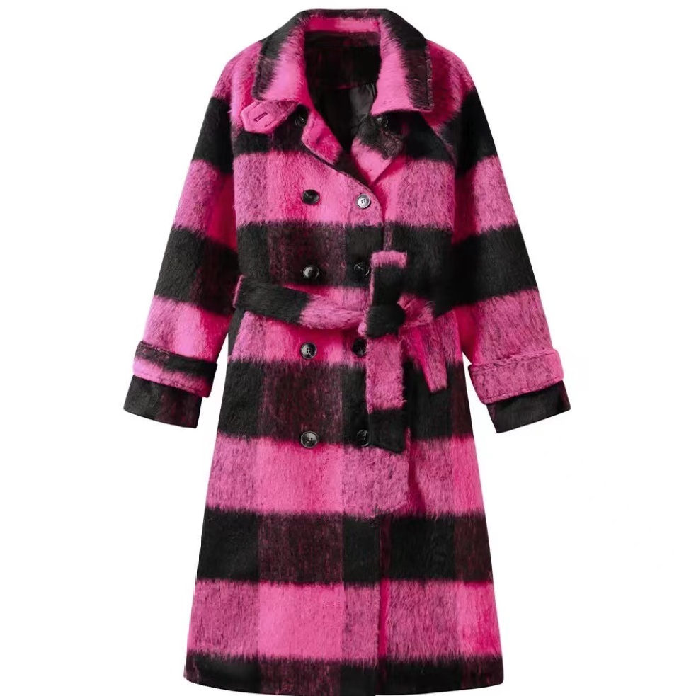 Winter Plaid Trench Coat