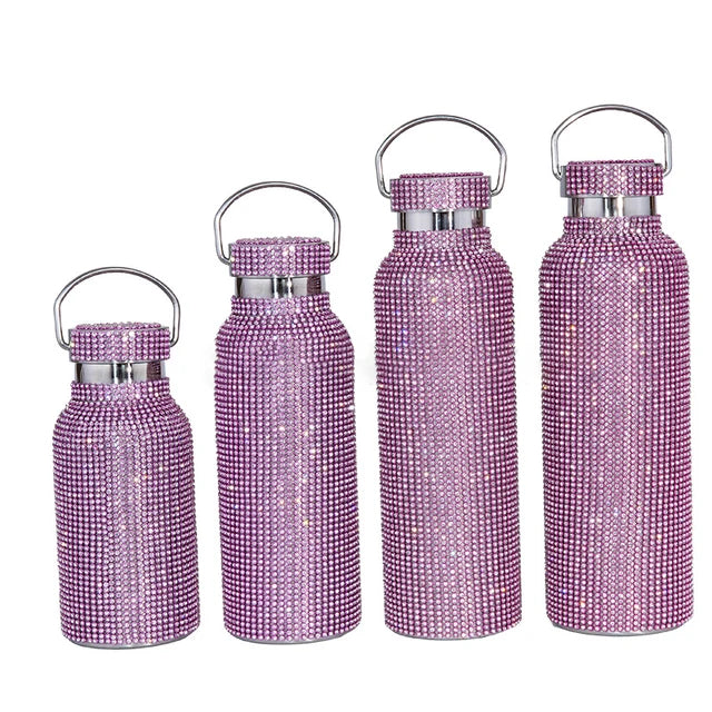 Elegant On-The-Go Thermos Bottle Diamond Inspire Jewelry - Keep Hot And Cold