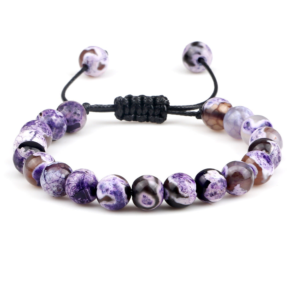 Natural Stone Beads Braided Bracelet Adjustable