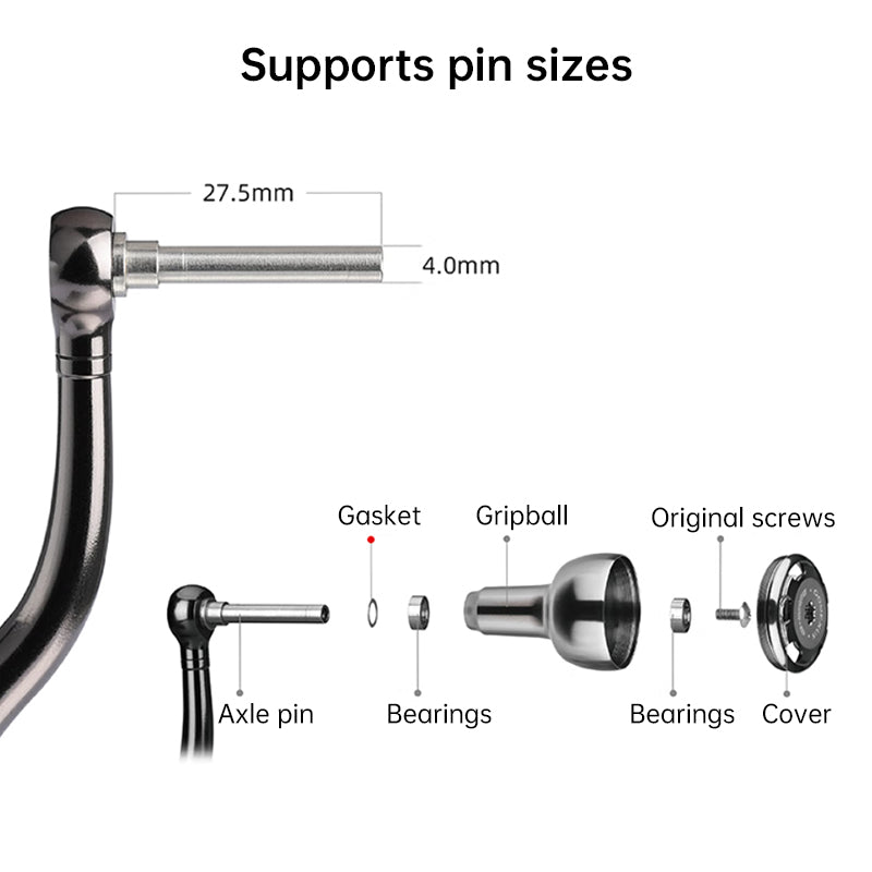 Aluminum Fishing Reel Knob with Bearing, Replacement Handle Knob for Spinning & Baitcasting Reels