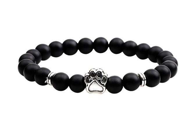Natural Stone Dogs & Cat Paw Lava Beads
