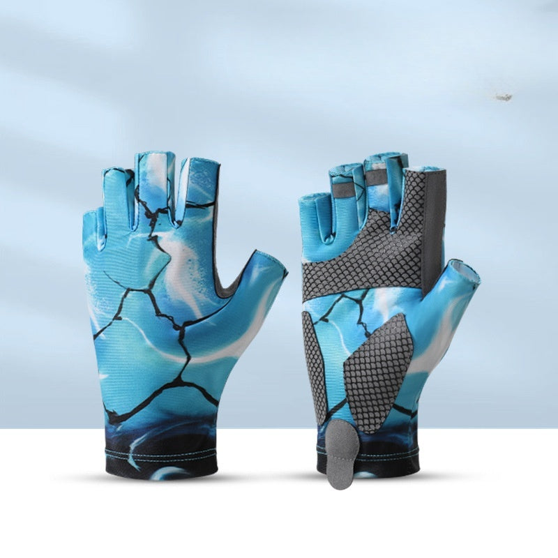 Fishing Half Finger Road Gloves Sweat Absorbent and Breathable Anti-slip and Anti Stab