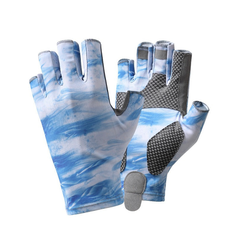 Fishing Half Finger Road Gloves Sweat Absorbent and Breathable Anti-slip and Anti Stab