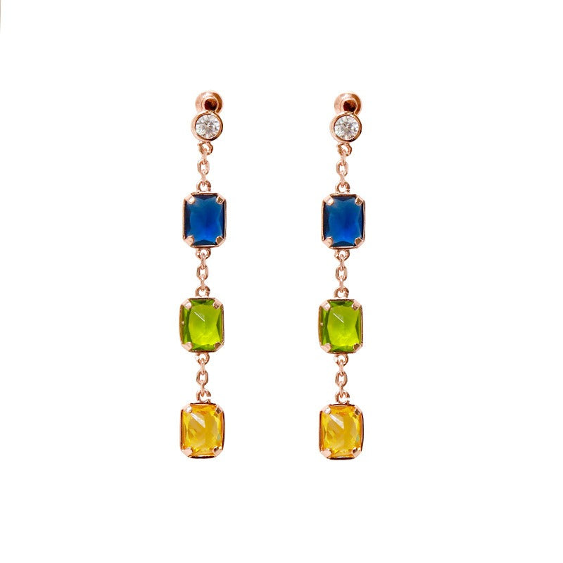 Natural Stone Candy Candy Colored Earrings