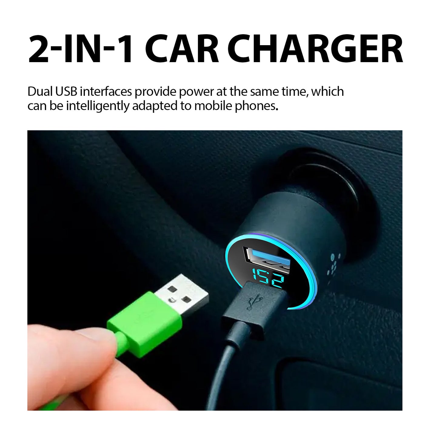 2-In-1 Car Signal Jammer With Charging Pod, Car Dual USB Interface Mobile Phone Multi-Function Charger