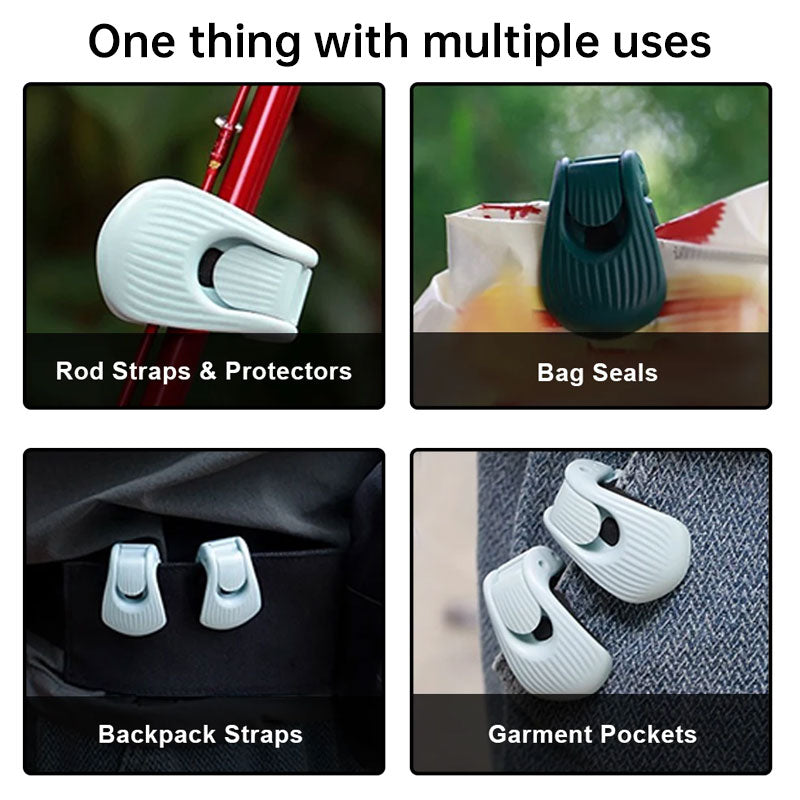 Universal Fishing Rod Holder: Multi-Function Binder Clip with Double Lock, Sponge Pad