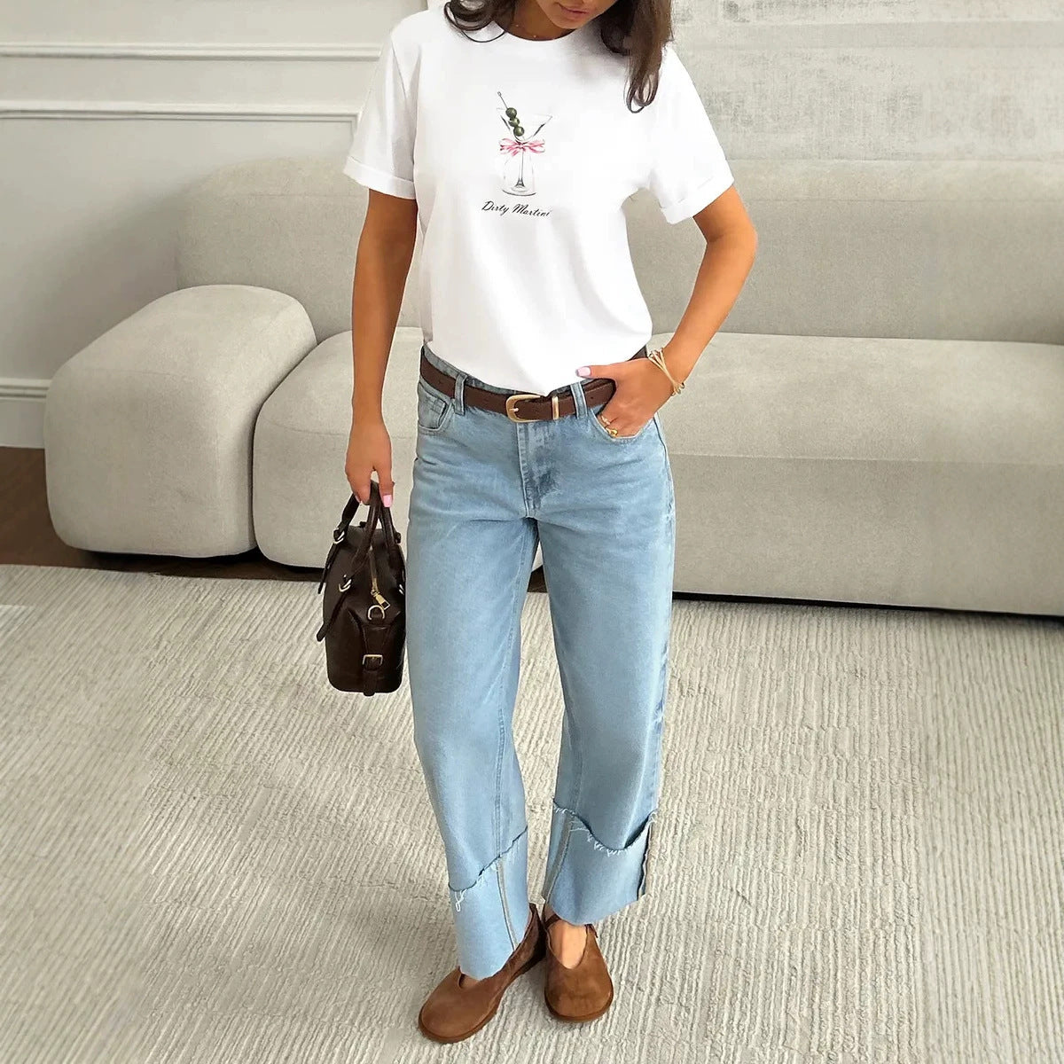 Loose Round Neck Tee