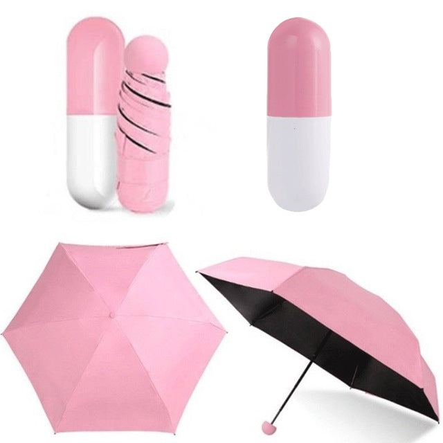 Mini Folding Capsule Small Umbrella With Pill Package Box Pocket Umbrella