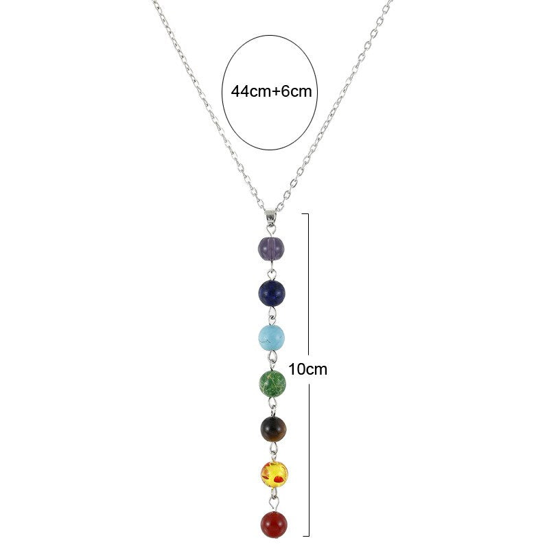 Natural Stone 7 Chakra Beads Necklace for Positive Energy