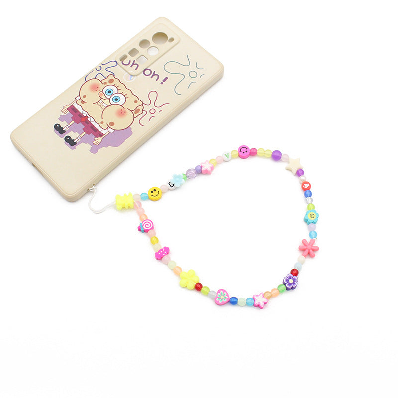 Mobile Phone Chain Color Mix And Match Fruit Smiley Beaded Letters