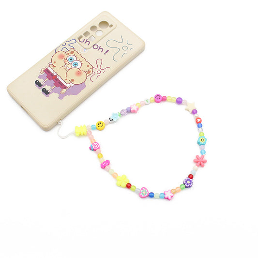 Mobile Phone Chain Color Mix And Match Fruit Smiley Beaded Letters
