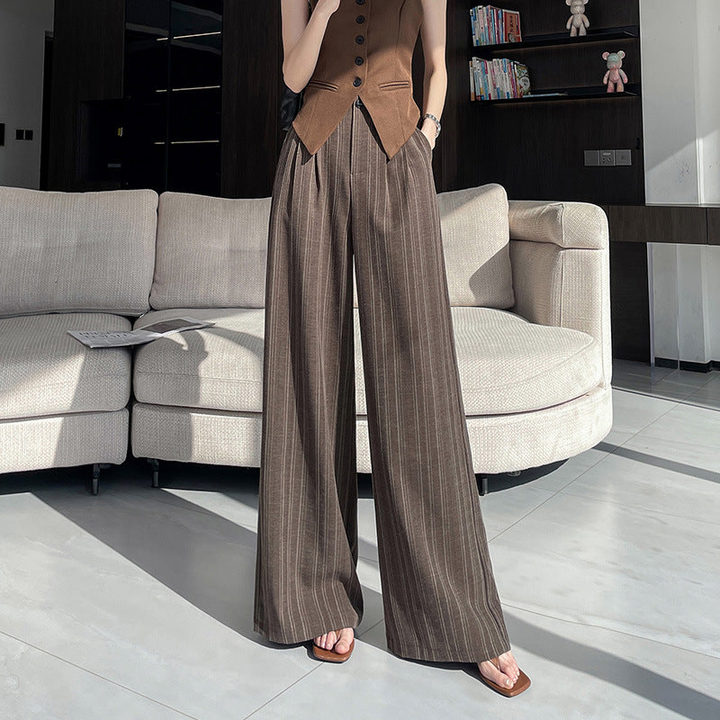 Striped Wide-Leg Casual Pants