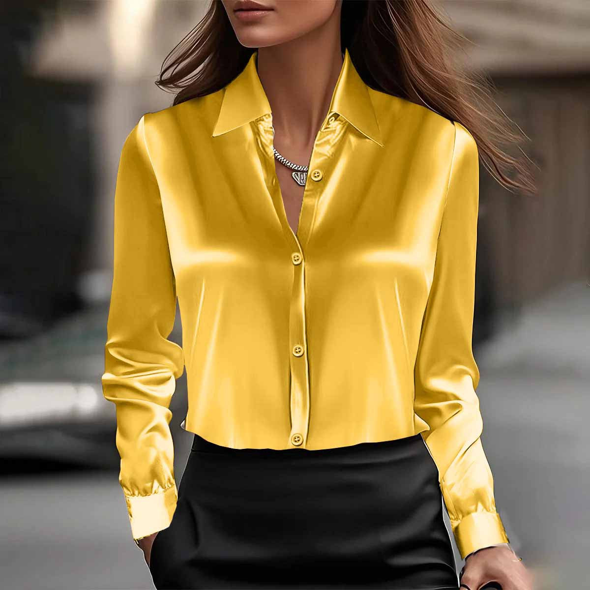 Long sleeved Lapel Top