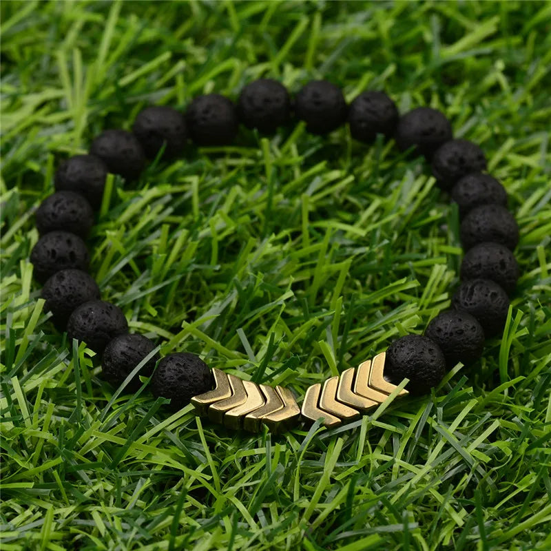 Sacred Arrow Bracelet Lava Stone | Attract Positive Energy