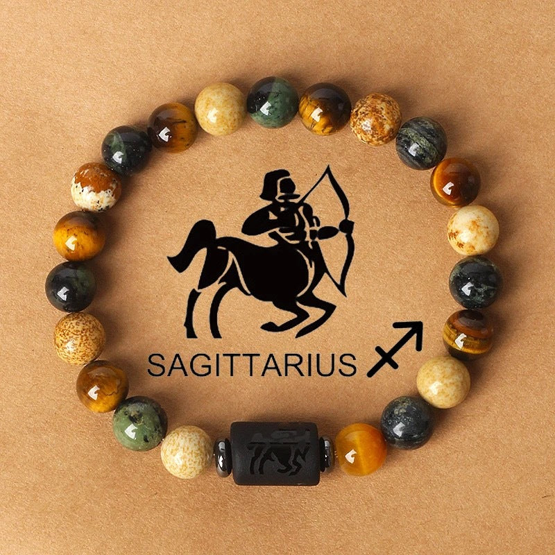 Natural Stone Beaded Tiger Eye Choose your Zodiac Sign | Attract Abundance Bracelet