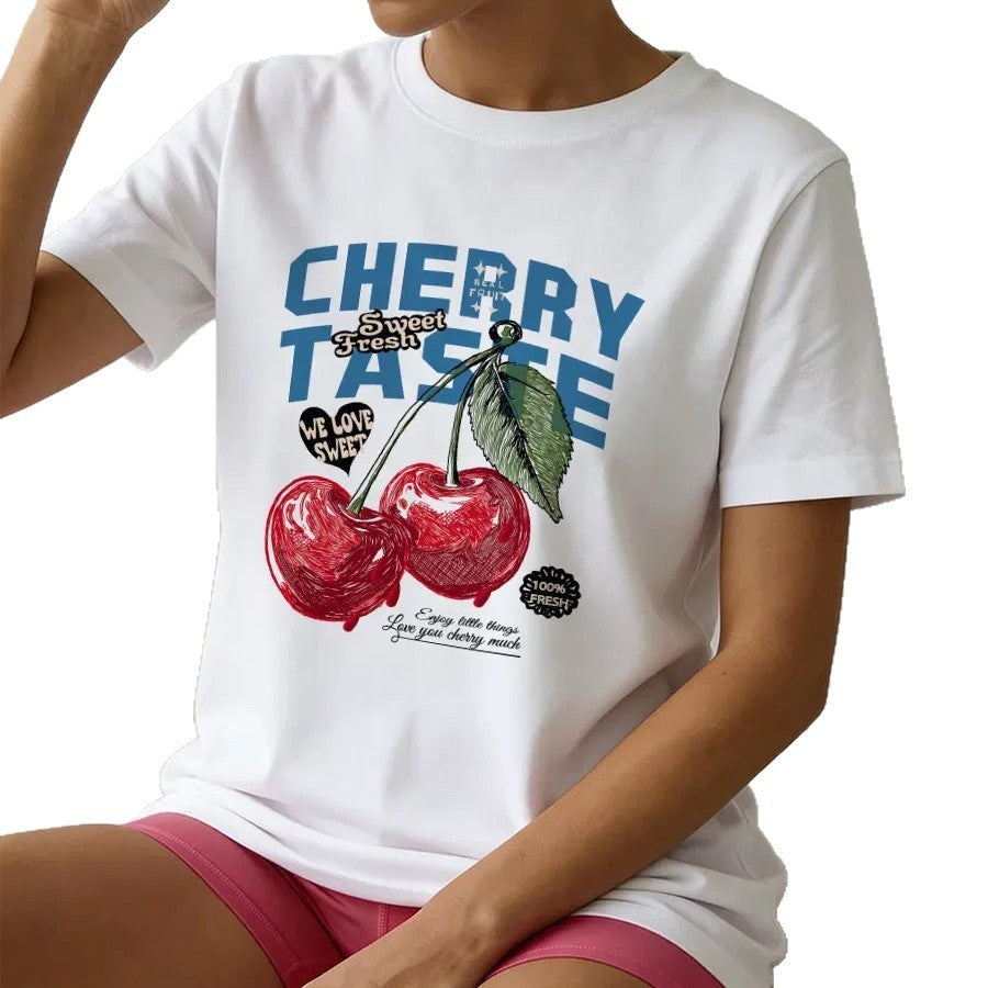Cherry Letter Printed Tee
