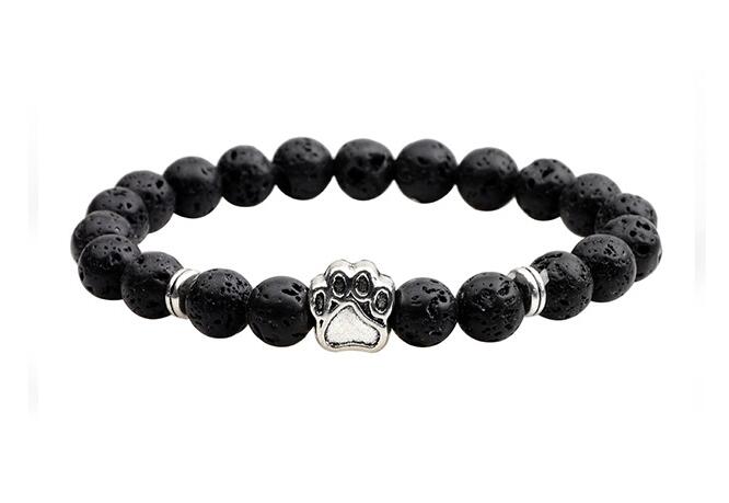 Natural Stone Dogs & Cat Paw Lava Beads